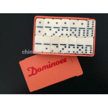 Small Dominoe set in Imitation wood plastic case